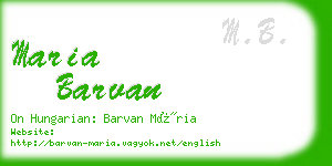 maria barvan business card